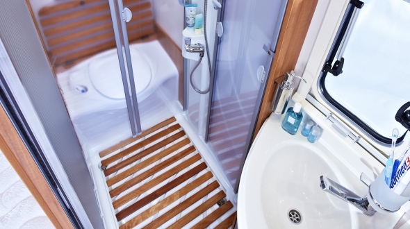 Washroom interior for caravans
